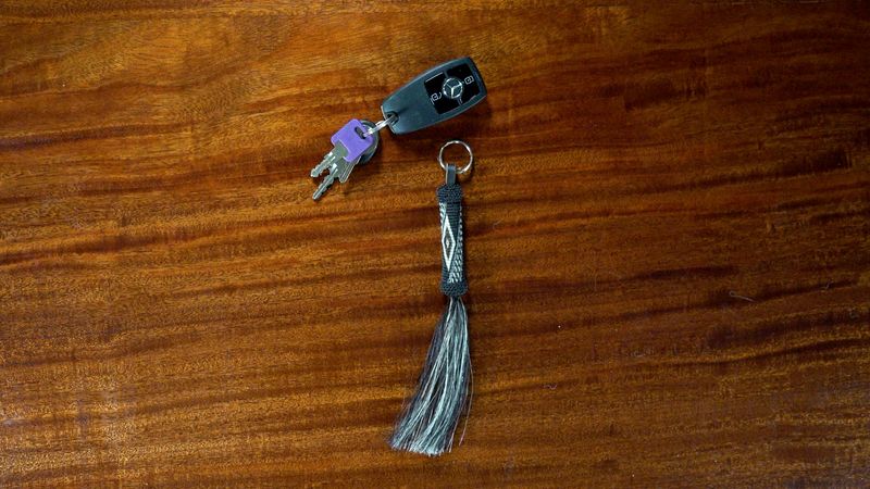 Hand-Hitched Horsehair Large Key Fob