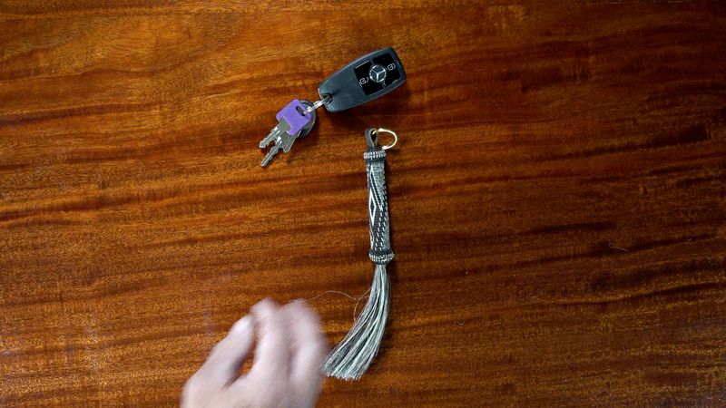 Hand-Hitched Horsehair Large Key Fob