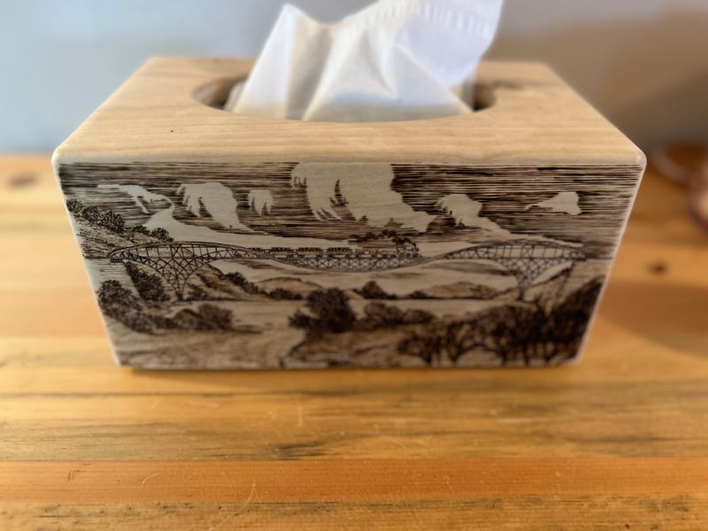 Hand-Crafted Wooden Tissue Box 1623