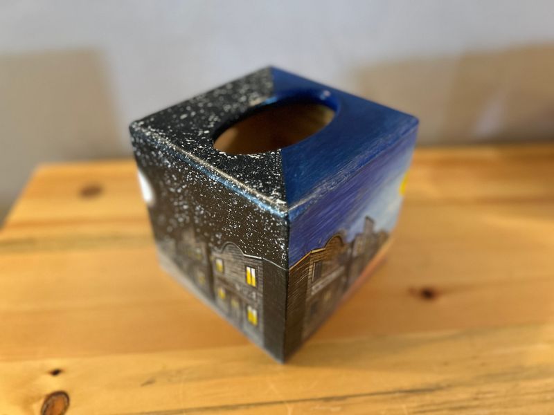 Hand-Crafted Wooden Tissue Box 1626