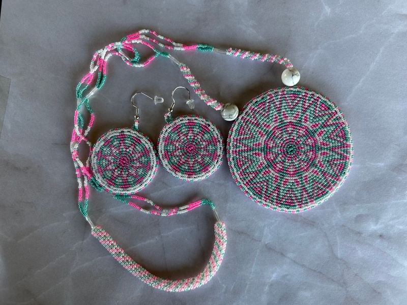 Beaded Earring Medallion Set