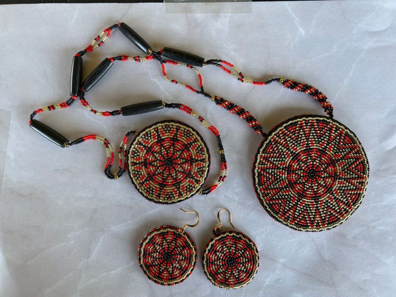 Beaded Earring Medallion Set