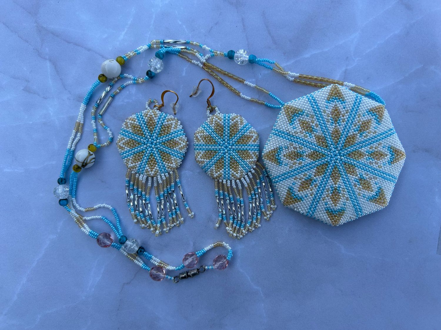 Beaded Earring Medallion Set
