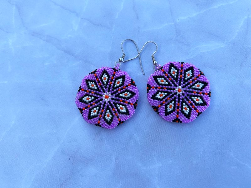 Handcrafted Beaded Two Sided Earrings