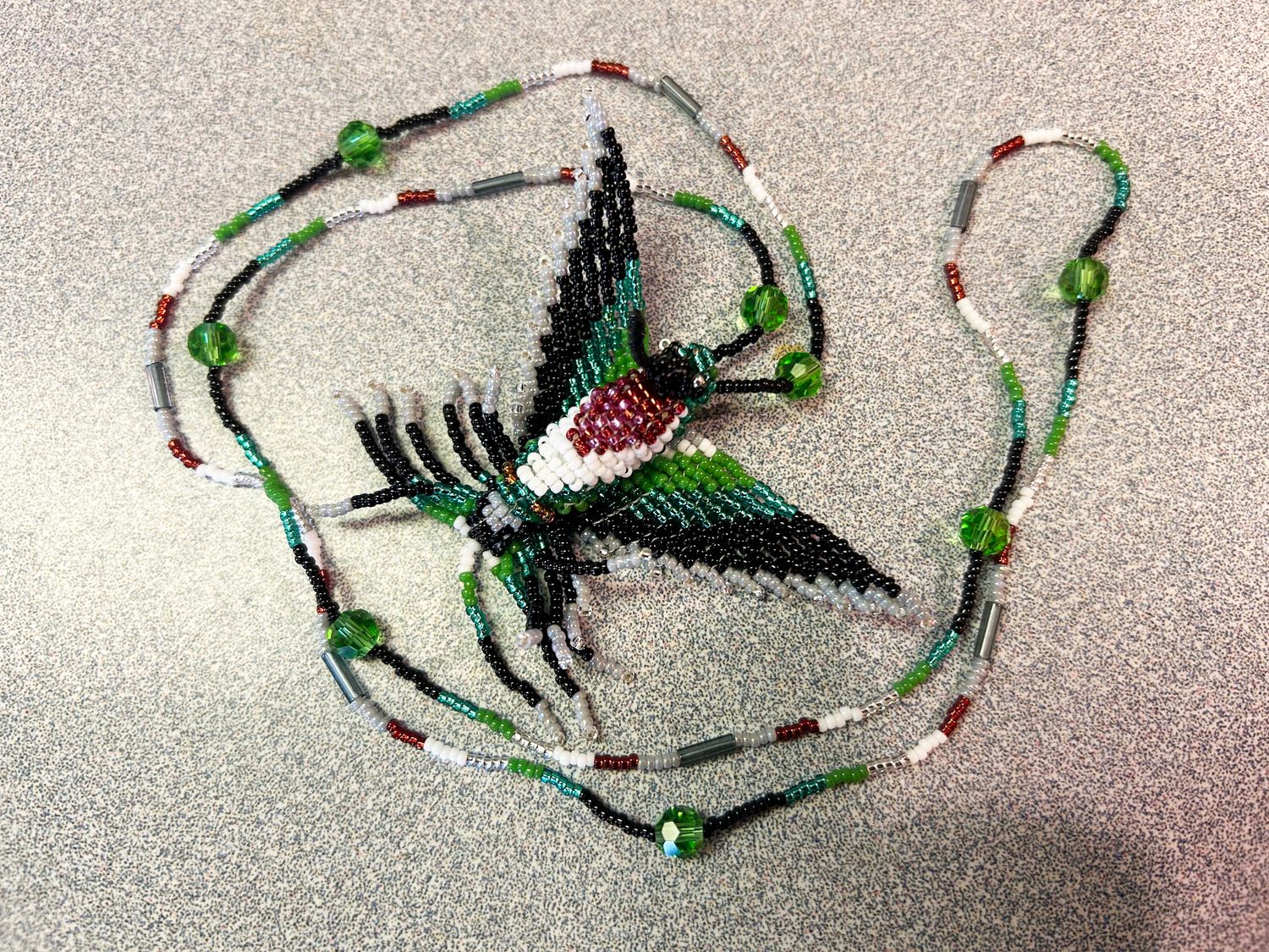 Beaded Humming Bird Necklace