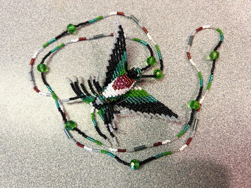 Beaded Humming Bird Necklace