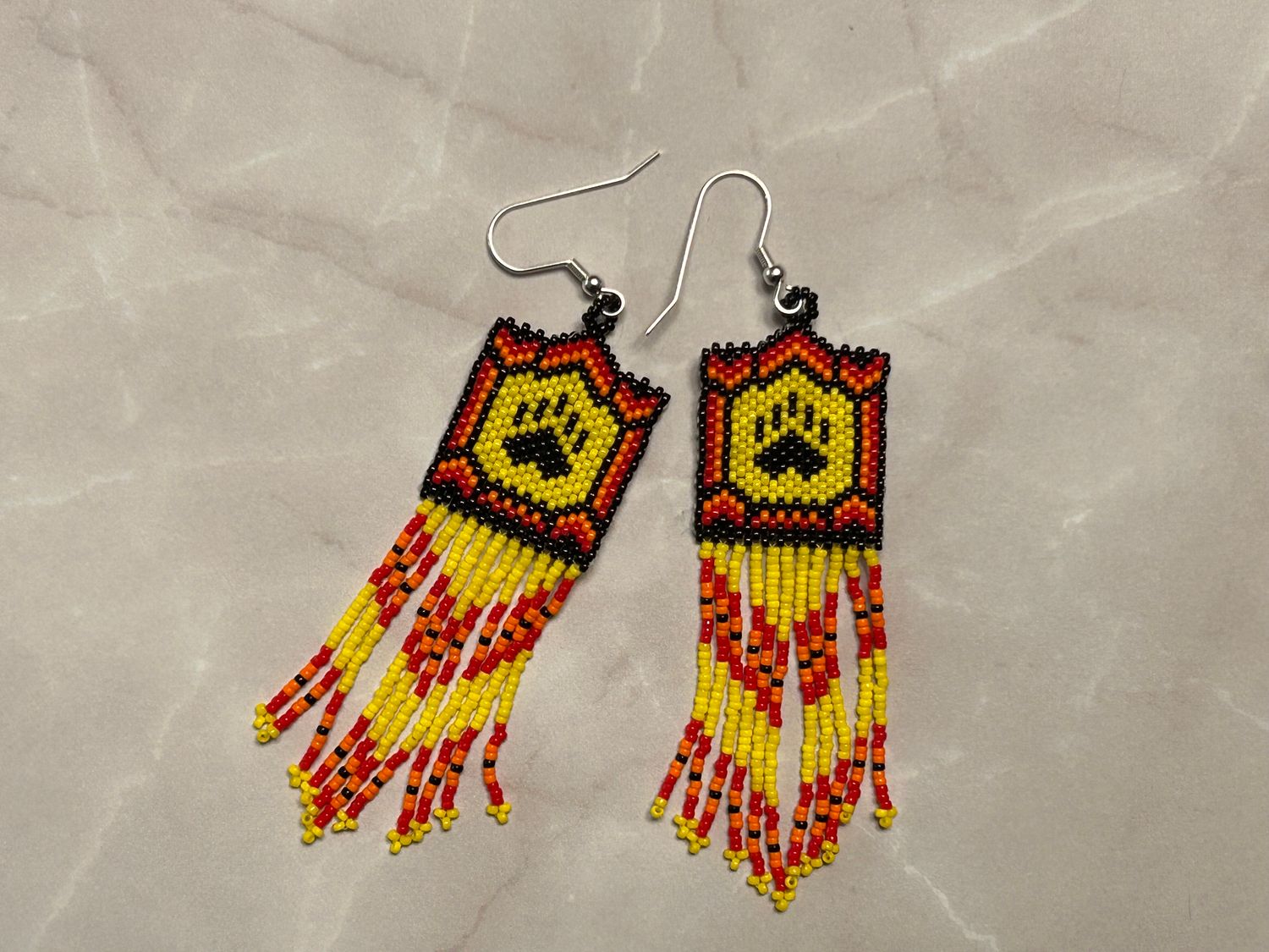 Handcrafted Beaded CAT'S Earrings