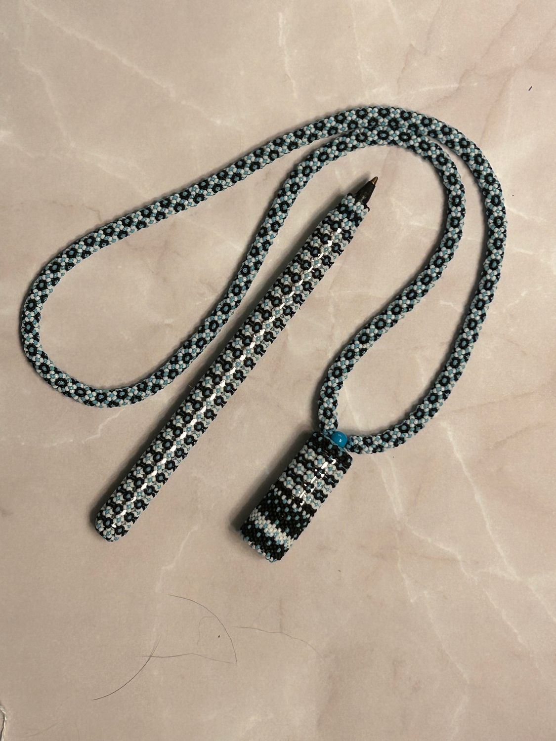 Beaded Writing Pen With Lanyard