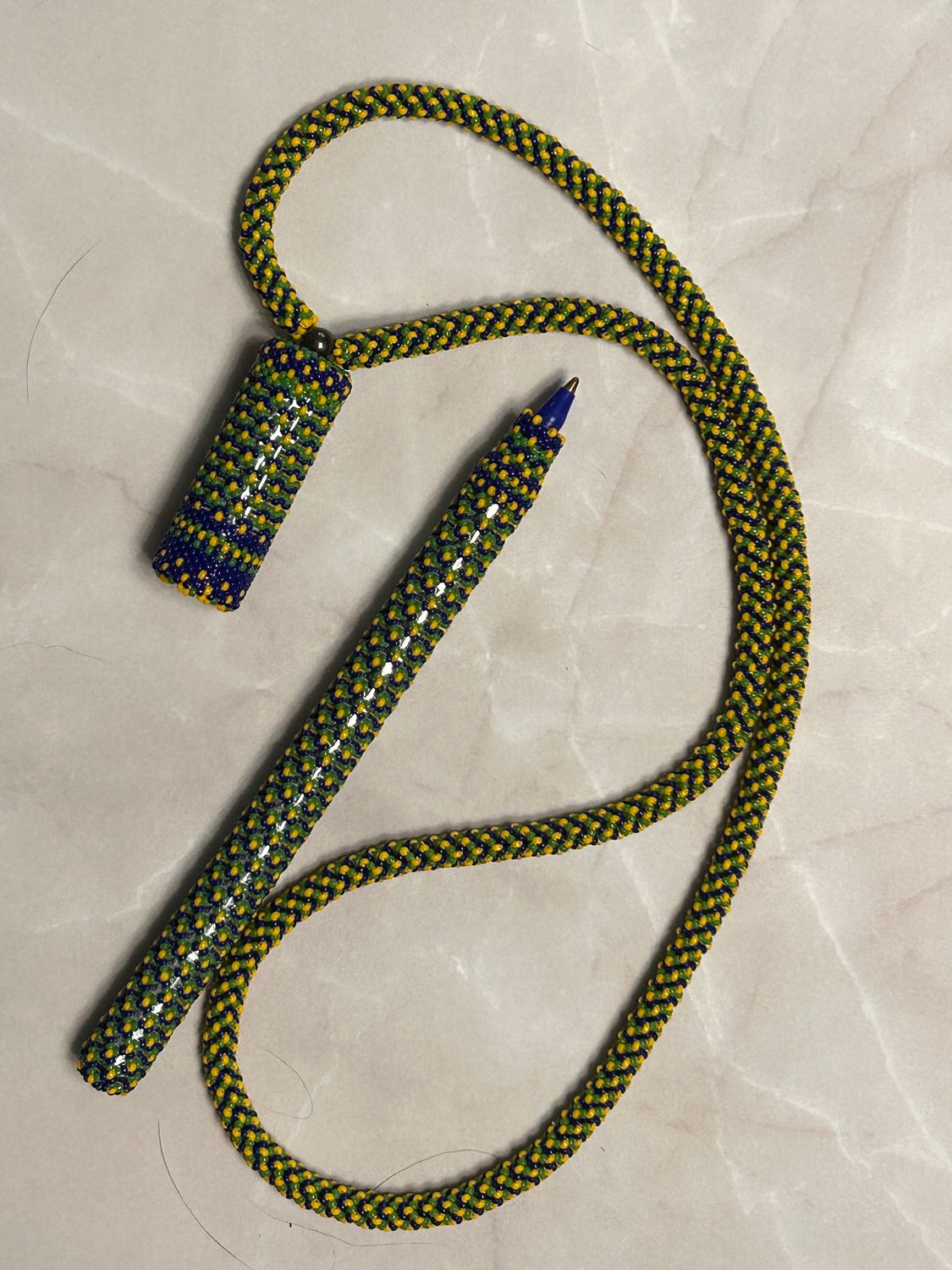 Beaded Writing Pen With Lanyard