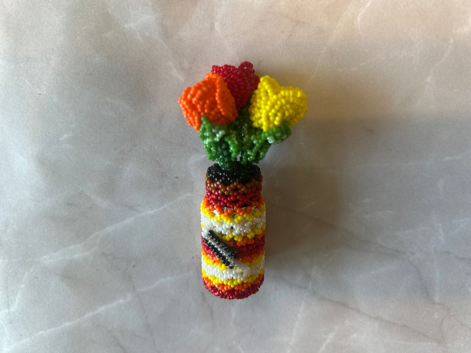 Beaded Flower Bouquet in Vase 1101