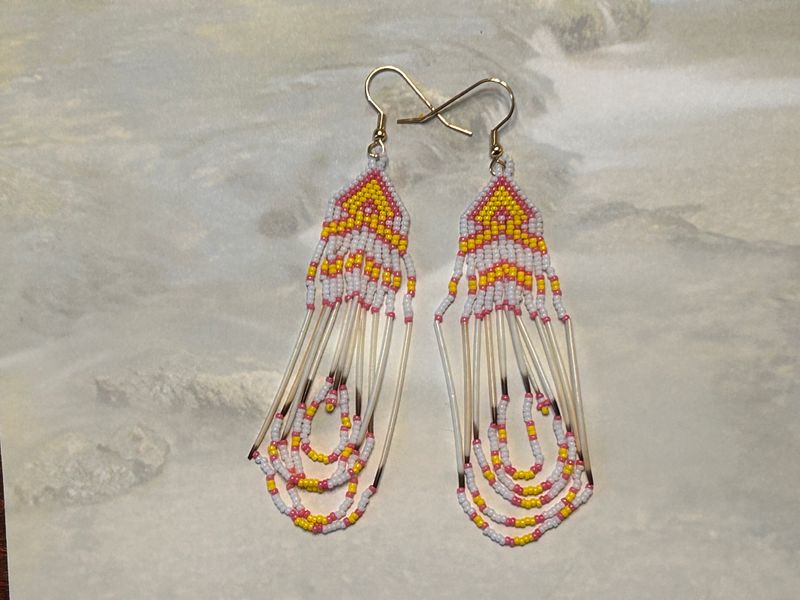 Handcrafted Porcupine Quill Beaded Earrings 908