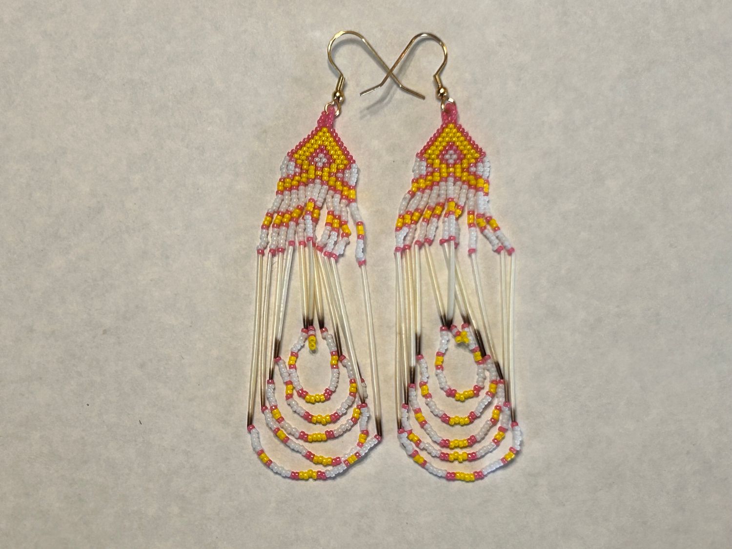 Handcrafted Porcupine Quill Beaded Earrings 911