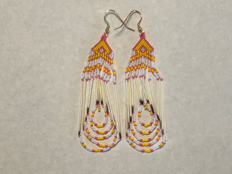 Handcrafted Porcupine Quill Beaded Earrings 911