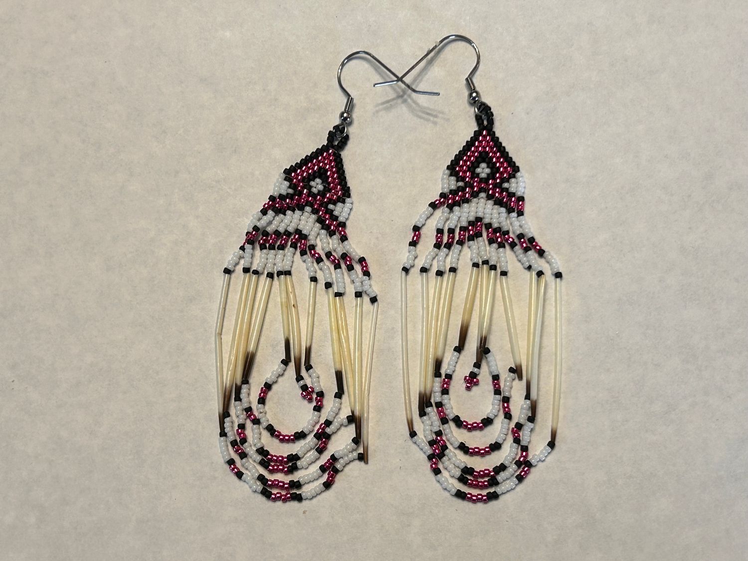 Handcrafted Porcupine Quill Beaded Earrings 917