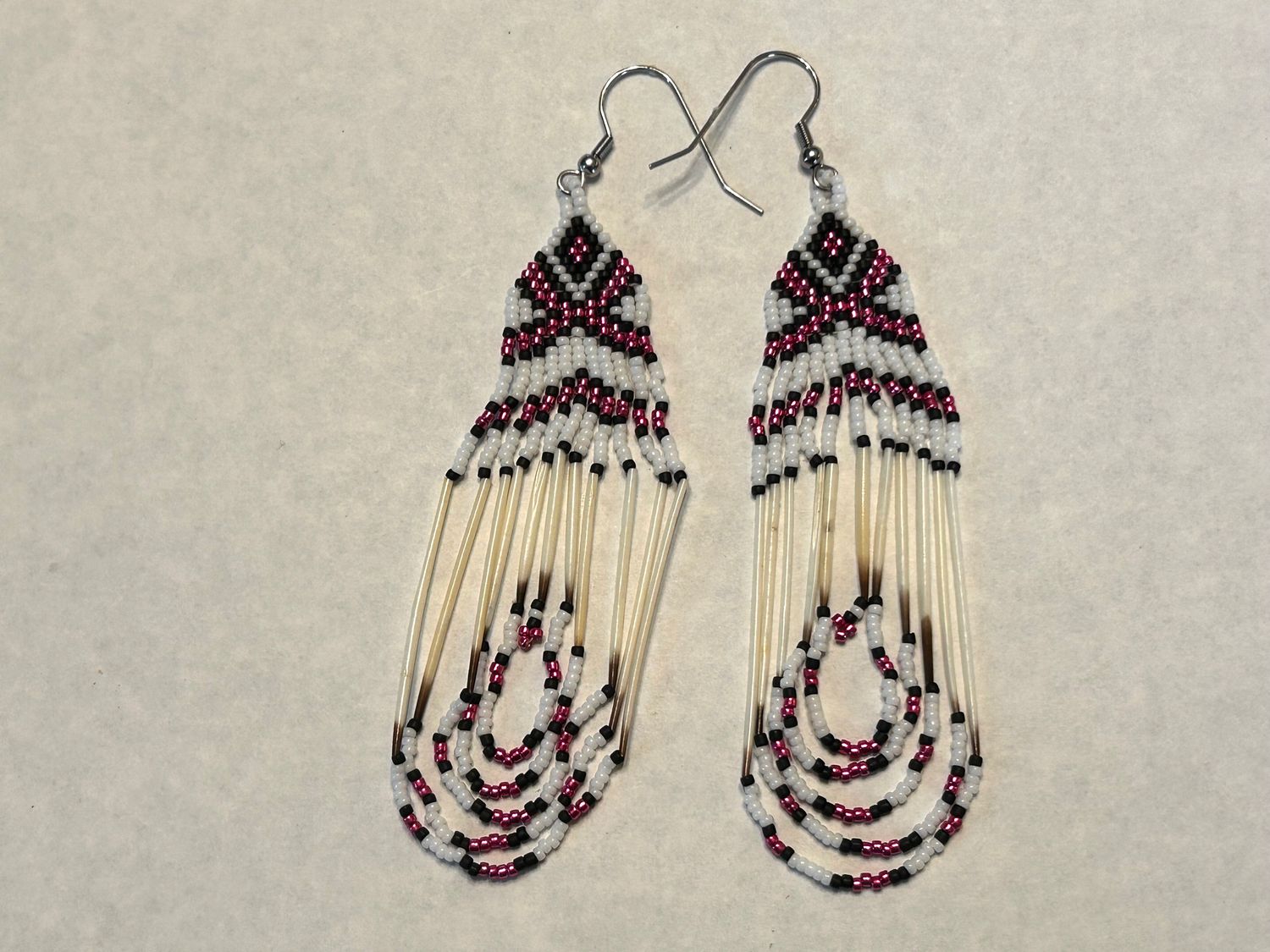Handcrafted Porcupine Quill Beaded Earrings 918