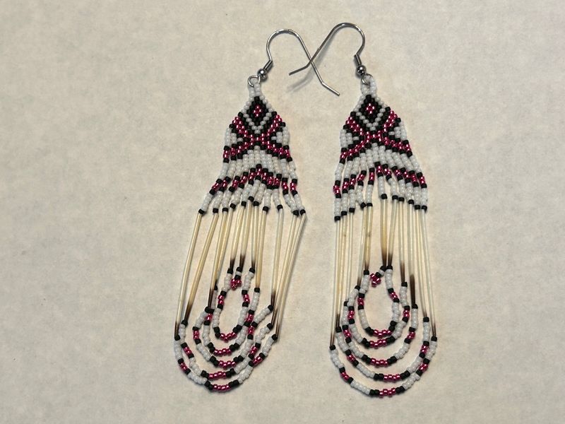 Handcrafted Porcupine Quill Beaded Earrings 918