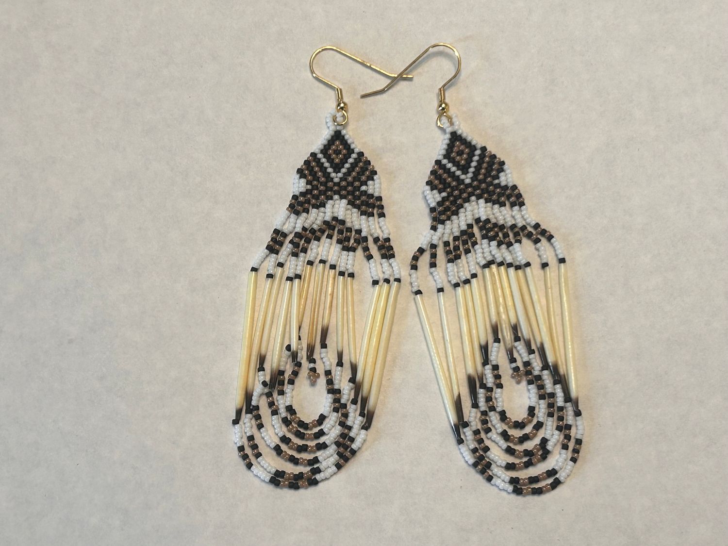 Handcrafted Porcupine Quill Beaded Earrings 919