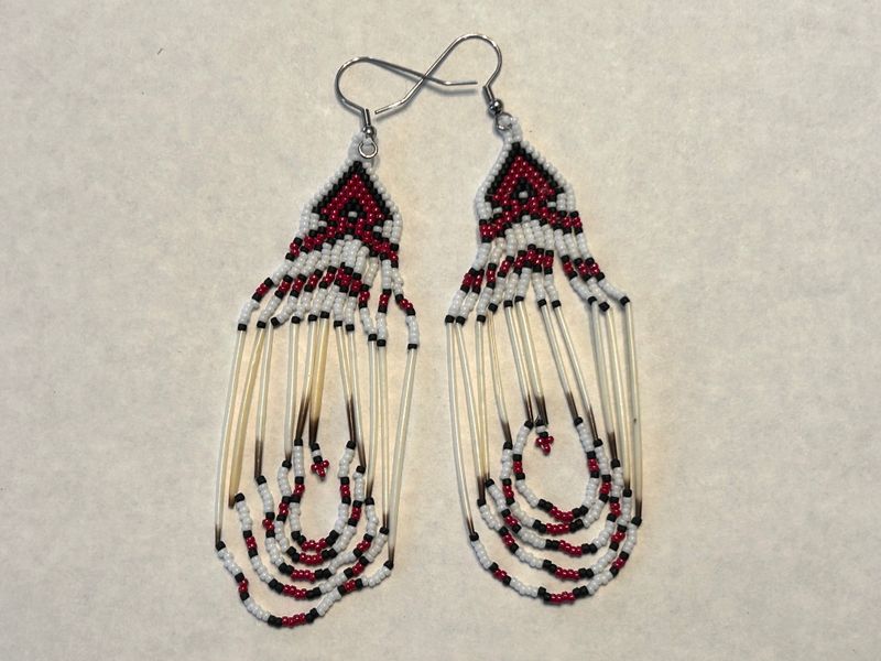 Handcrafted Porcupine Quill Beaded Earrings 921