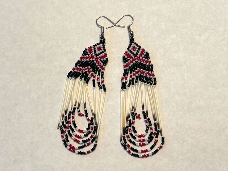 Handcrafted Porcupine Quill Beaded Earrings 923
