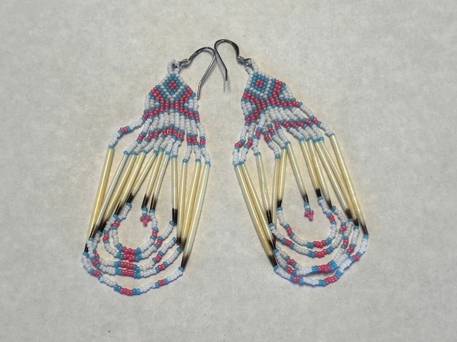 Handcrafted Porcupine Quill Beaded Earrings 927