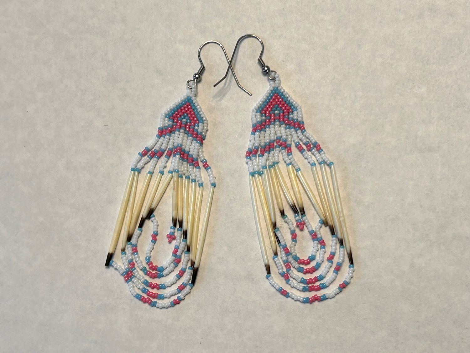 Handcrafted Porcupine Quill Beaded Earrings 929
