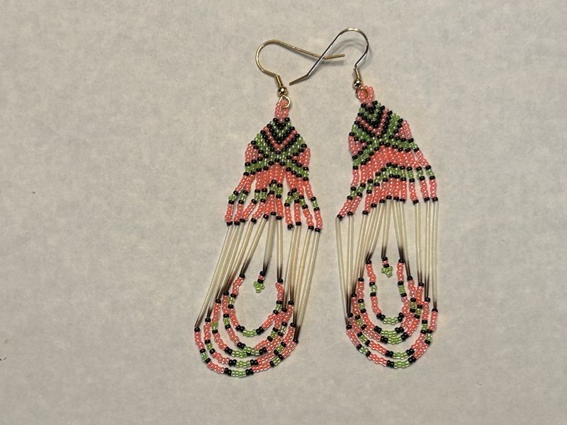 Handcrafted Porcupine Quill Beaded Earrings 913
