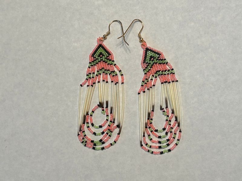 Handcrafted Porcupine Quill Beaded Earrings 916