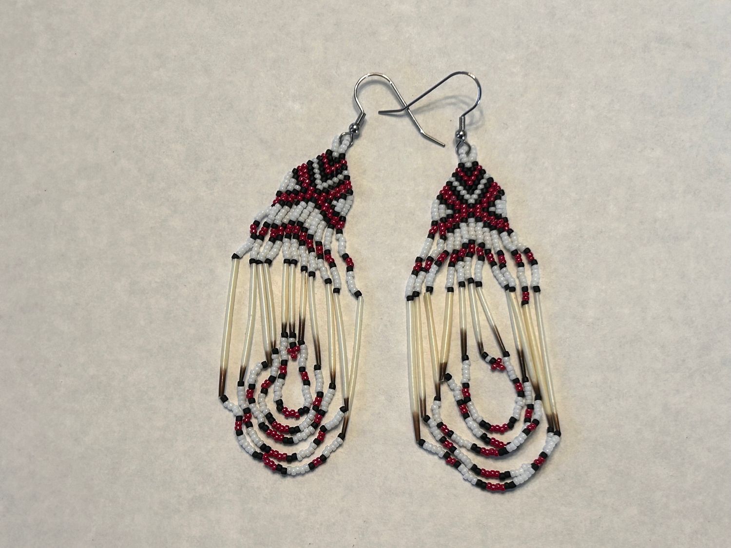Handcrafted Porcupine Quill Beaded Earrings 922