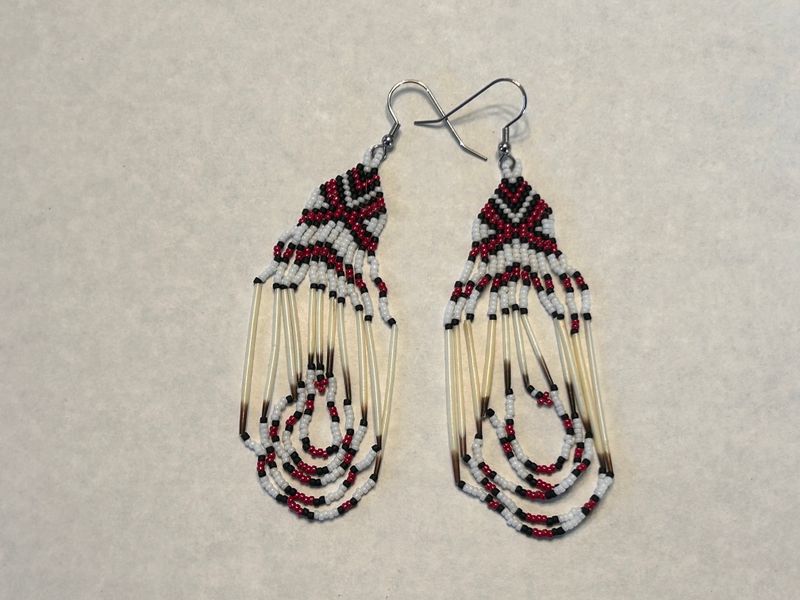 Handcrafted Porcupine Quill Beaded Earrings 922