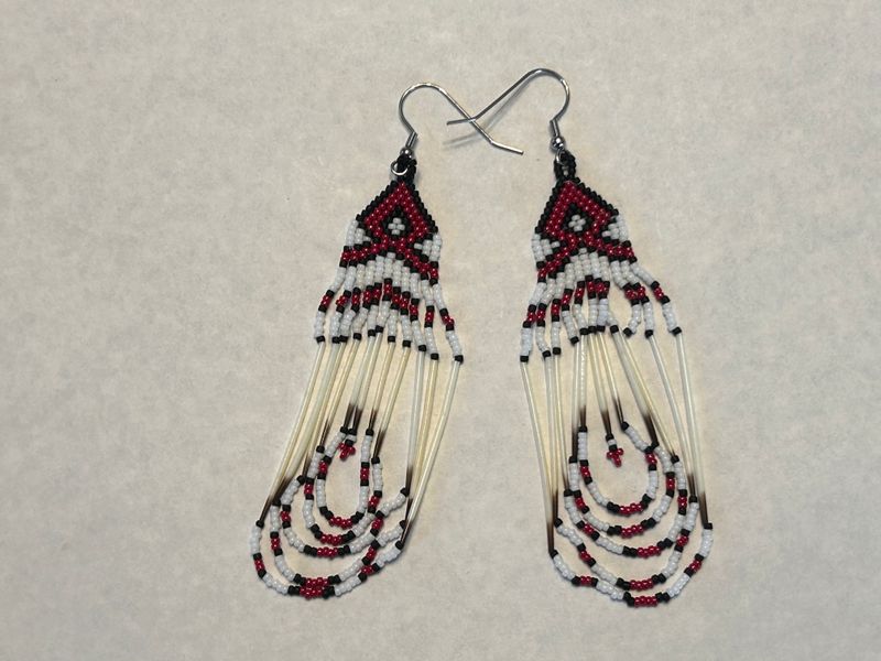 Handcrafted Porcupine Quill Beaded Earrings 925