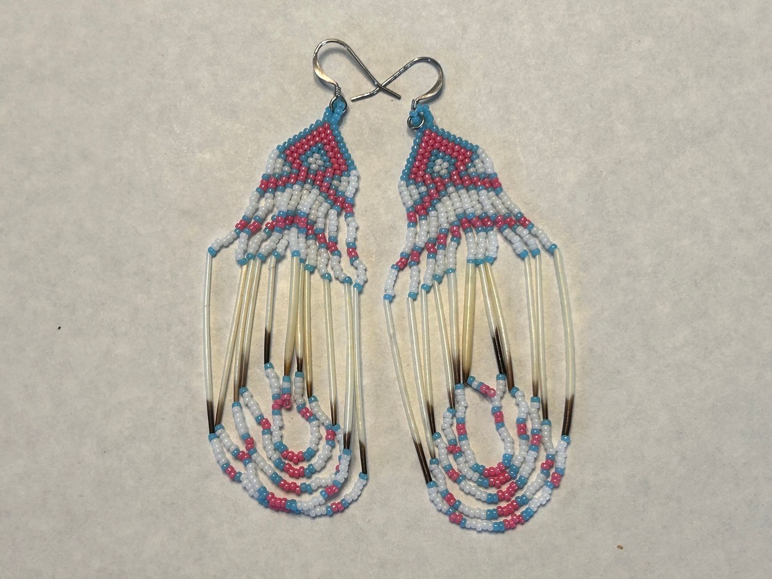 Handcrafted Porcupine Quill Beaded Earrings 926