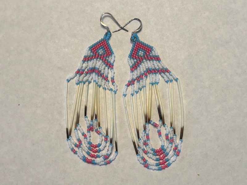 Handcrafted Porcupine Quill Beaded Earrings 926