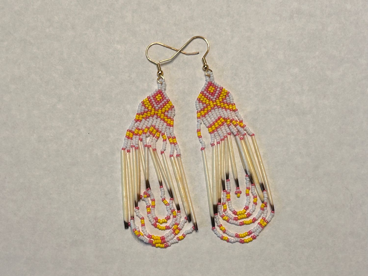 Handcrafted Porcupine Quill Beaded Earrings 909