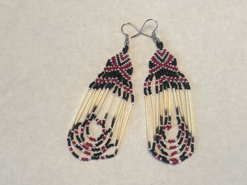 Handcrafted Porcupine Quill Beaded Earrings 920