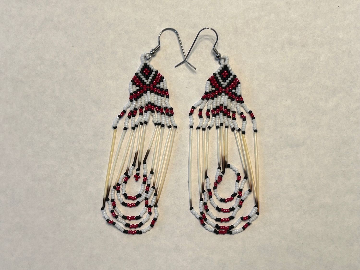 Handcrafted Porcupine Quill Beaded Earrings 924
