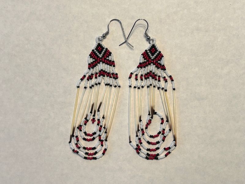 Handcrafted Porcupine Quill Beaded Earrings 924