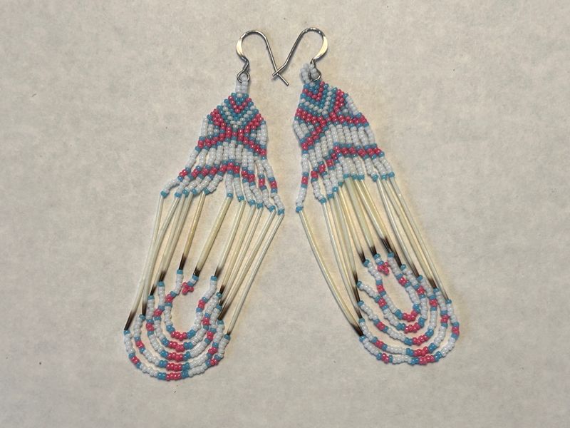 Handcrafted Porcupine Quill Beaded Earrings 928