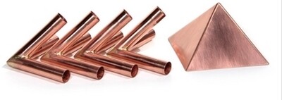 Meditation Pyramid Polished Copper Connector Kit with 4" Capstone -  Fits 15mm Metric Copper Poles