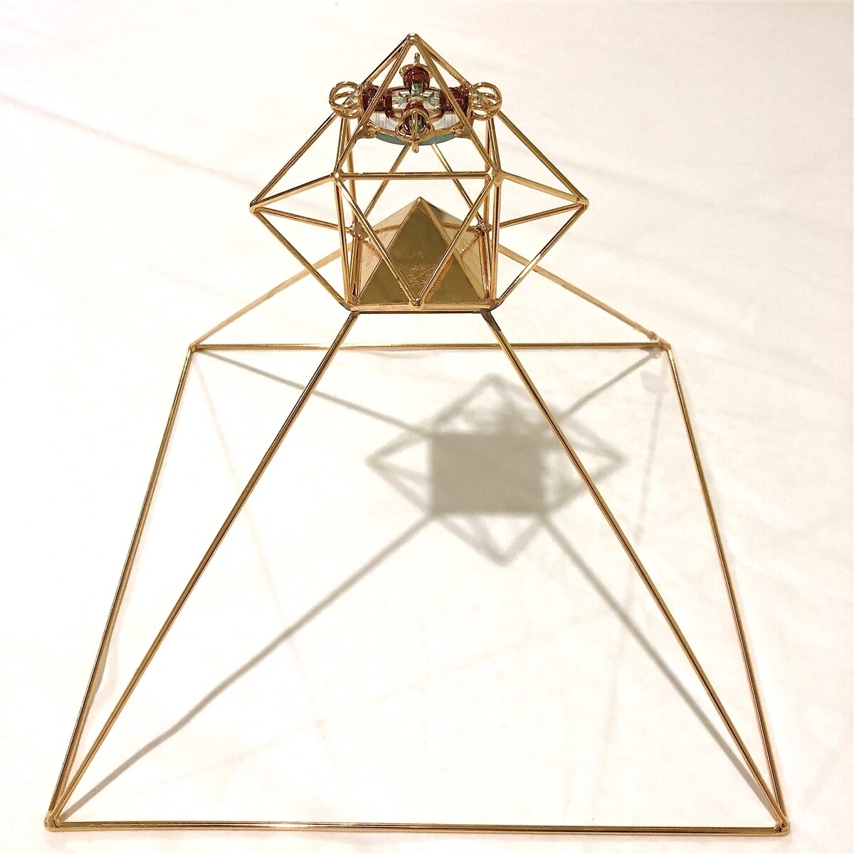 Buddha Maitreya the Christ Shambhala Solar Ascension Head Pyramid - Copper - 12 in