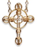 Buddha Maitreya the Christ 24K Gold-plated Shambhala Christ Cross Radiator with 12K Gold-fill wire