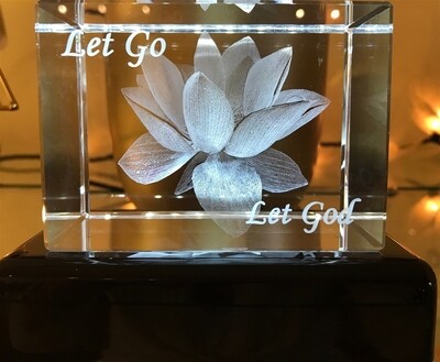 Lotus – Let Go, Let God – 3D Crystal