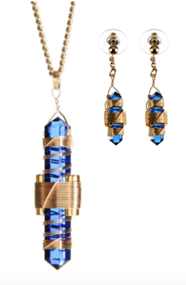 Etheric Weaver Pendant and Earring Set in 12K Gold-fill Wire