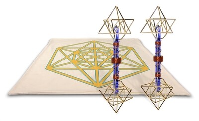 Buddha Maitreya the Christ Archangel Metatron&#39;s Cube Mat with Earth Vajras