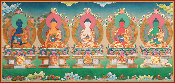 5 Dhyana Buddhas  - Poster Print