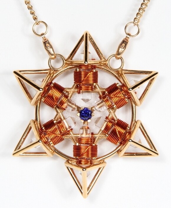 Buddha Maitreya the Christ 24K Gold-plated Shambhala Star Tetra with Copper wire