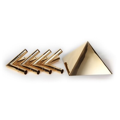 Meditation Pyramid 24K Gold-plated Connector Kit with 10" Capstone - Fits 1 Inch Type M Copper Poles