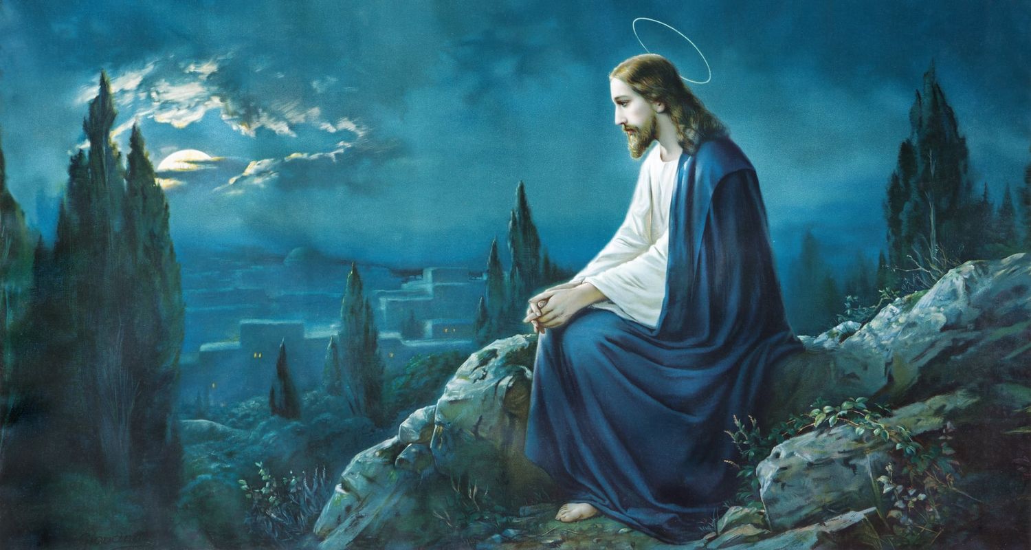 Jesus in the Gethsemane Garden – original incarnation - canvas print