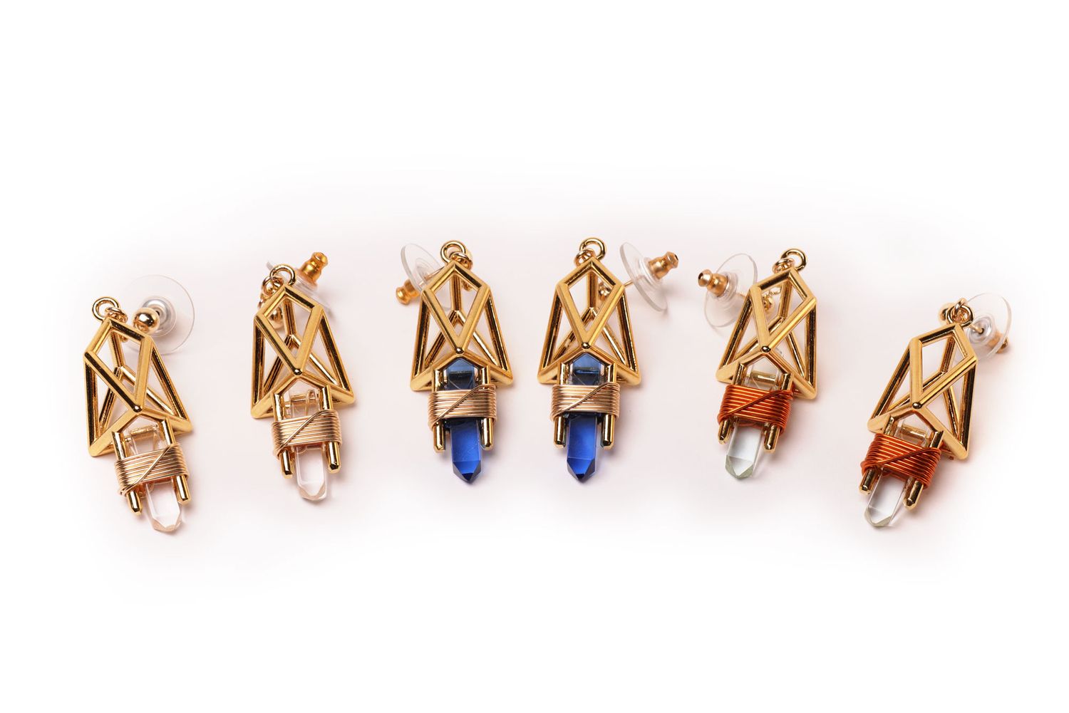 Christ Sacred Heart 7/8" 24k Goldplated Vajra Weaver Earrings Christ Sacred Heart 7/8" 24k Goldplated Vajra Weaver Earrings
