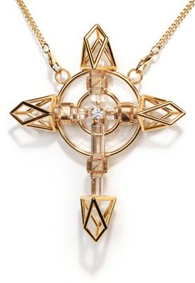 Buddha Maitreya the Christ 24k Gold-plated Sacred Heart Christ Cross with 12K Gold-fill wire