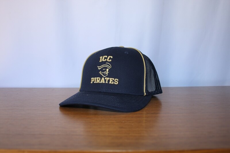 Cap, Trucker Style, Navy w/ Gold Piping, ICC Pirates